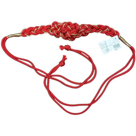 Vintage Jovovich-Hawk Red Gold Twisted Rope Tie Belt Women\'s One Size NWT main image 4